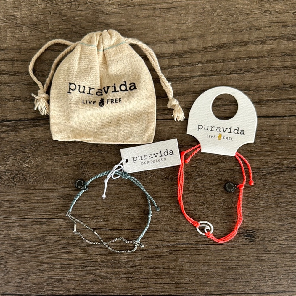 Pura Vida Red and Blue bracelets